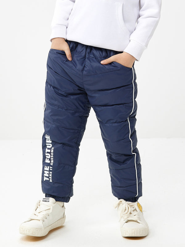 Balabala Toddler Letter Print Thick Down Trousers