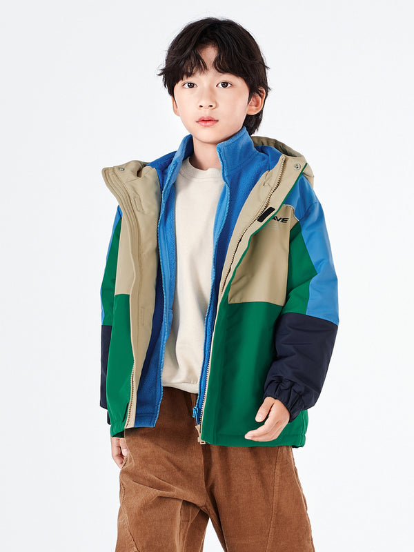 Balabala Kids Boy Hooded Fleece Lining Cotton Jacket