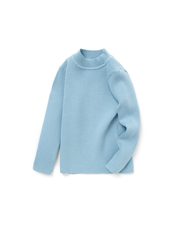 Balabala Toddler Solid Color Long Sleeves Crew Neck Sweater