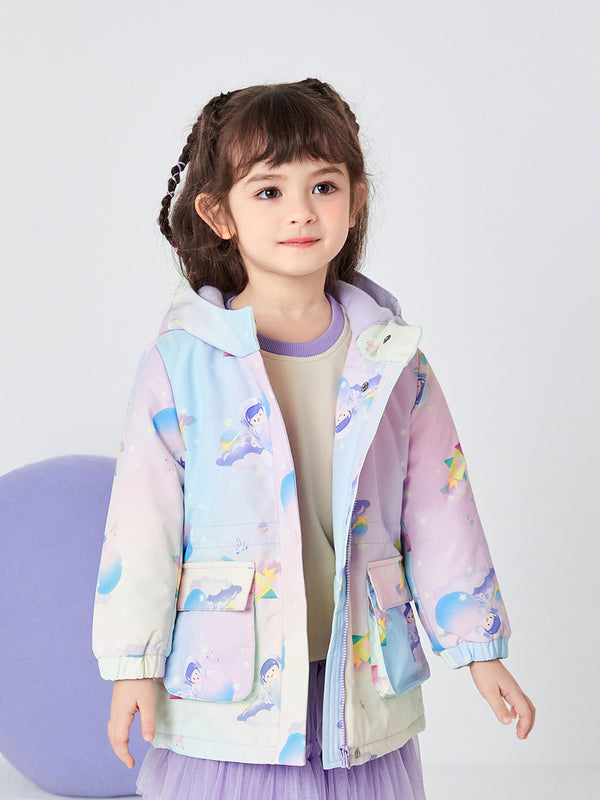 Balabala Toddler Girl Three-Wear Warm Cotton Clothes