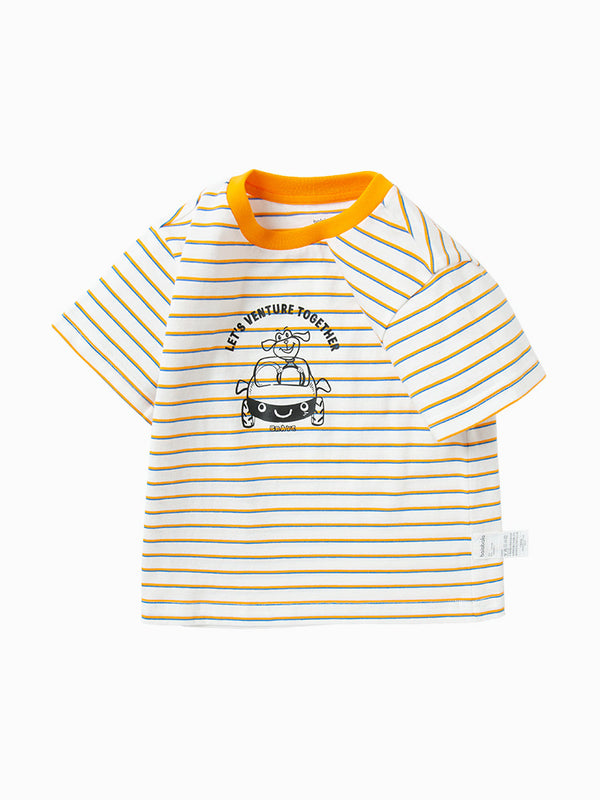 balabala kid daily casual style striped short-sleeved T-shirt 2-8 years