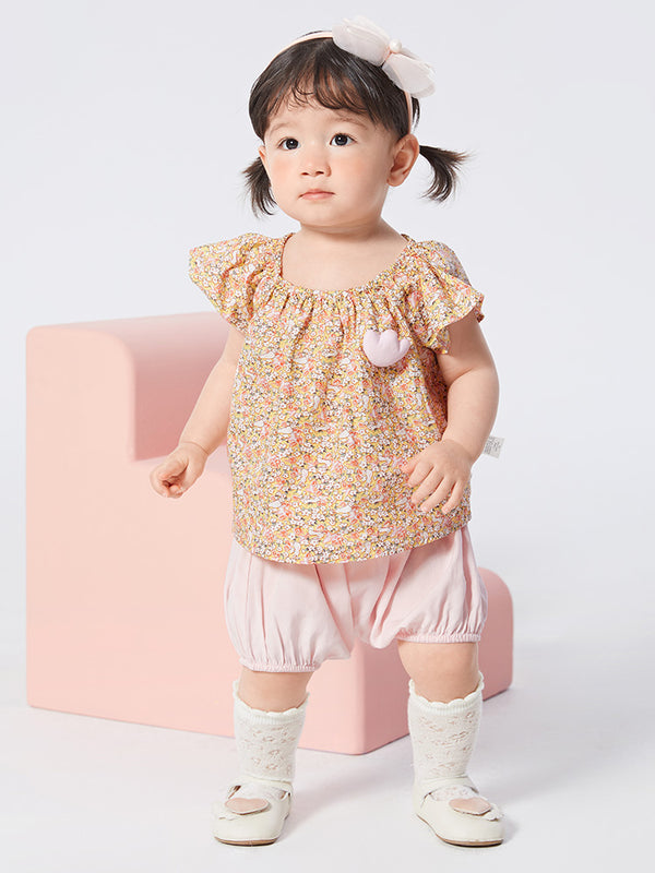 balabala sweet short-sleeved suit for baby Girl 0-3 years