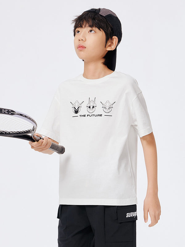 balabala Pure cotton printed parent-child casual T-shirt short-sleeved 7-14 years