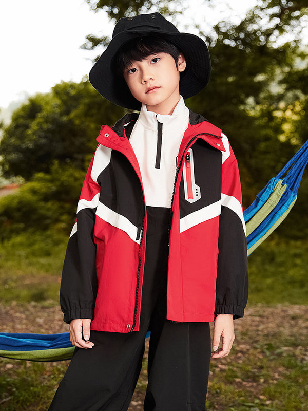 Kids Boy Color Matching Hooded Jacket208322105105