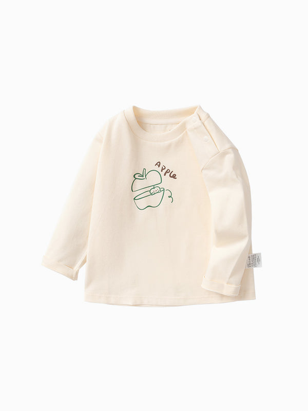 balabala Baby Unisex Animal Graphic Rounded V-Neck Long Sleeve T-Shirt 0-3 Years