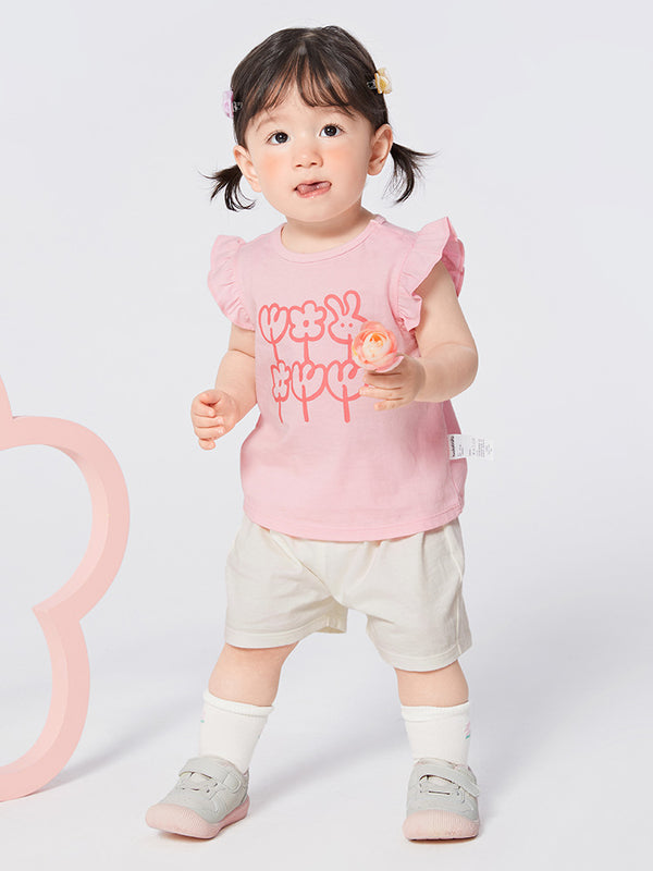 balabala sweet and cute baby short-sleeved suit 0-3 years