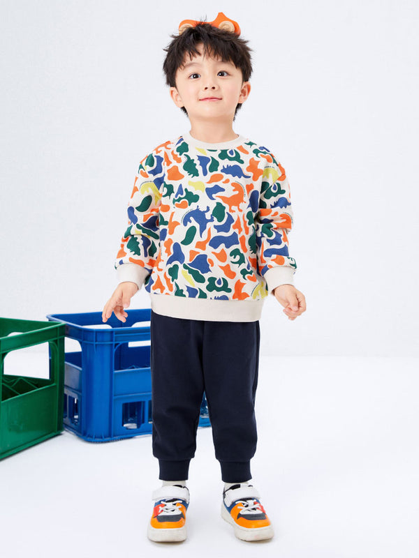 Toddler Boy Cute Little Monster Printed Long Sleeve Suit208322104115